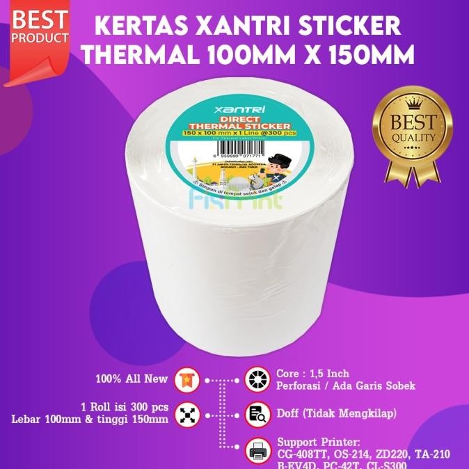 

Sale Label Barcode A6 100Mm X 150Mm, Kertas Thermal Resi 1 Roll Isi 300 Pcs