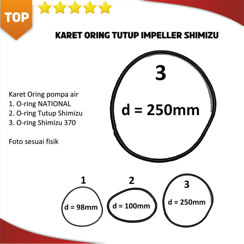 Karet oring tutup impeller SHIMIZU