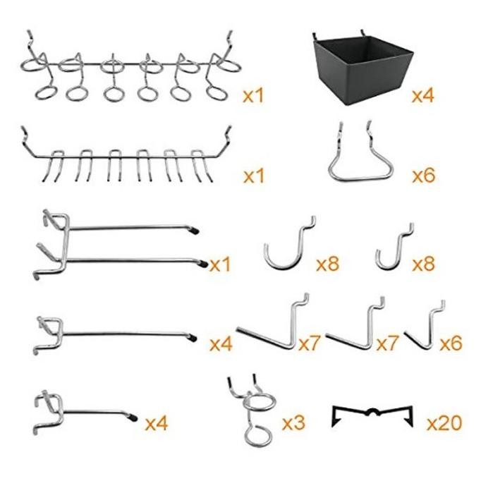 

80Pcs Pegboard Hook Triangle Hook Cantolan Pegboard Pengait Pegboard Original Dan Terpercaya