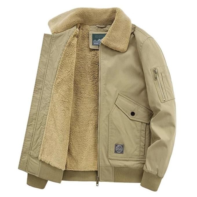 Jaket Bomber Bulu Pria Import Musim Dingin Mantel Pria Tebal Big Jumbo HT