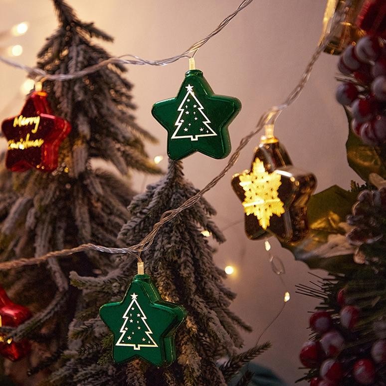 hj-45 hiasan natal 2024/3 Meter Tali Lampu Hias Natal/20 Tali Lampu Hias Pohon Natal/Tali Lampu Hias
