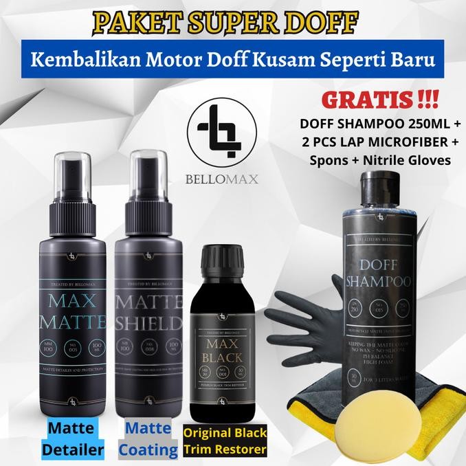 Paket Penghitam Pengkilap Body Motor Doff Premium - Perawatan Cat Doff