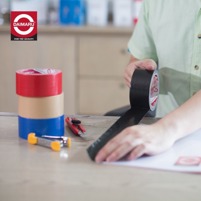 

[Paket 12Pcs] Daimaru Cloth Tape Lakban Kain Hitam 48 Mm X 12 Meter