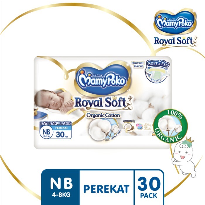 

Mamypoko Perekat Royal Soft Organic - Nb 30 - Popok Tape