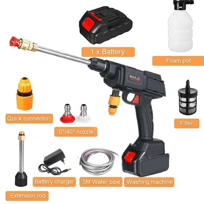 Semprotan Air Cuci Mobil Mobil / Motor Portable Baterai | Alat Steam