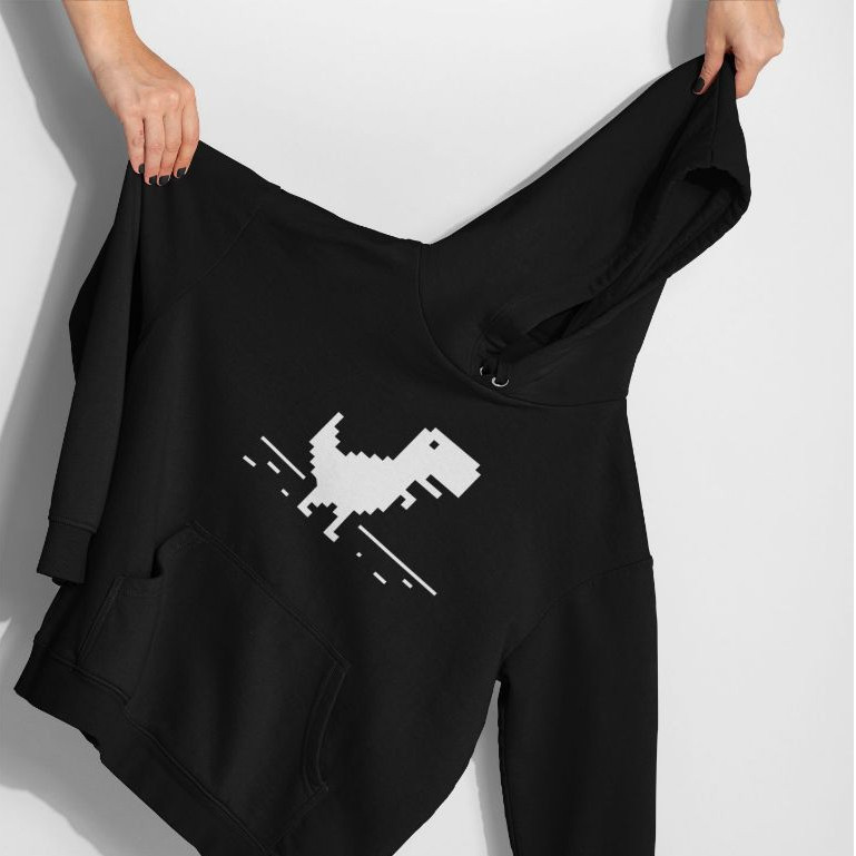 Hoodie Jumper Sweater - Dinosaur No Internet