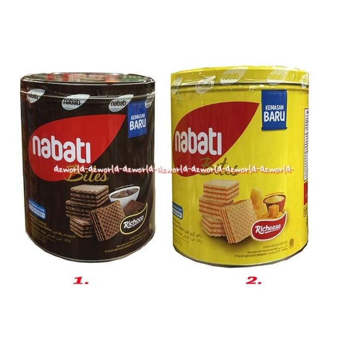 

Richeese Nabati Bite 320gr Wafer Coklat Keju Cemilan Richis Kaleng