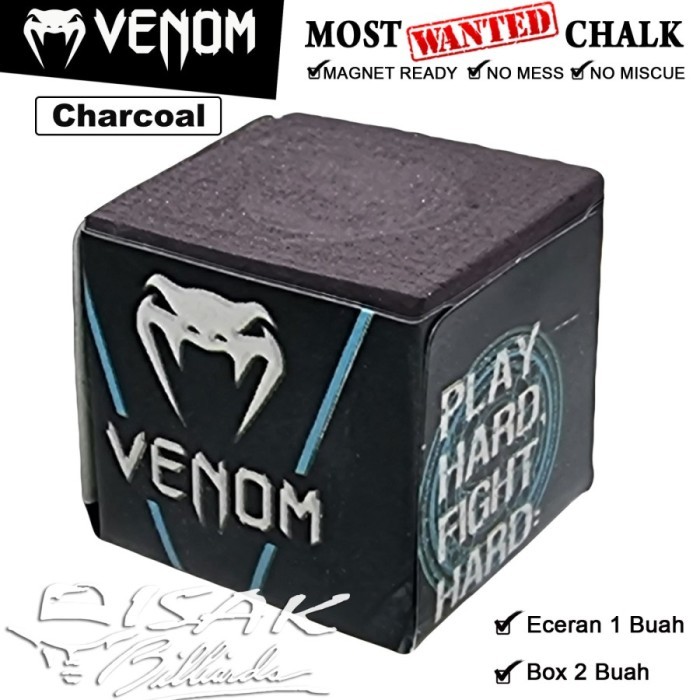 

TERBARU - Venom Chalk Charcoal- 1pcs - Ready Billiard Chalks Kapur Biliar