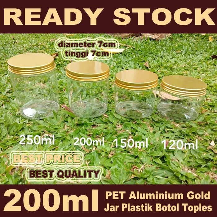 SALE Jar Plastik 200ml Pot Wadah Botol Toples Makanan Madu Kosmetik 200gram