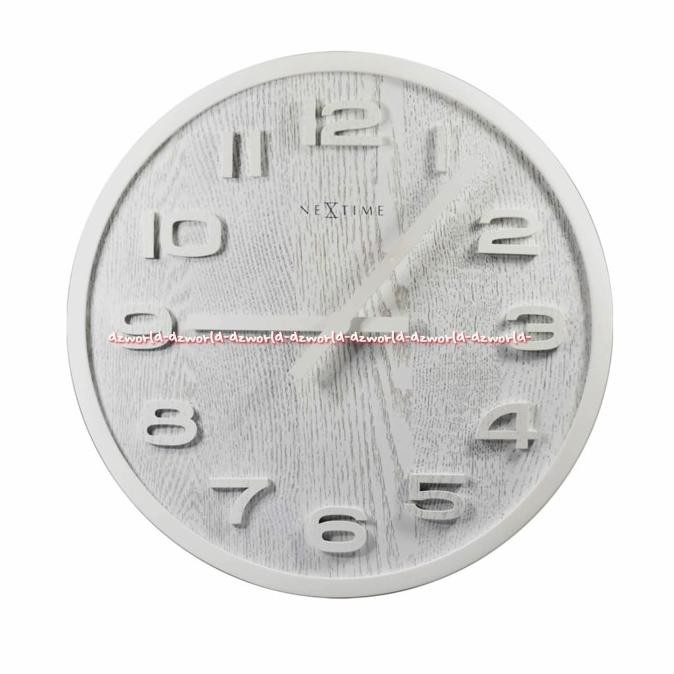 

Nextime Wall Clock Medium Wood White Number 35cm Jam Dinding Next Time