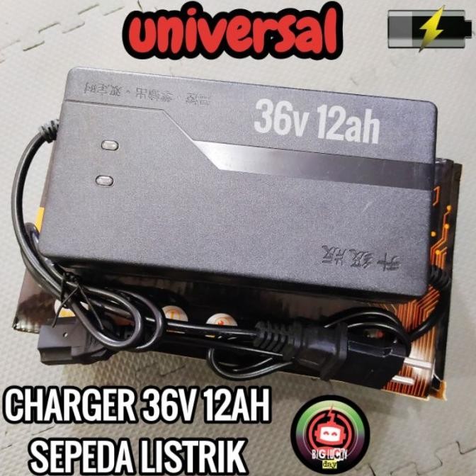 Charger 36v 12ah sepeda listrik universal cas casan selis richey