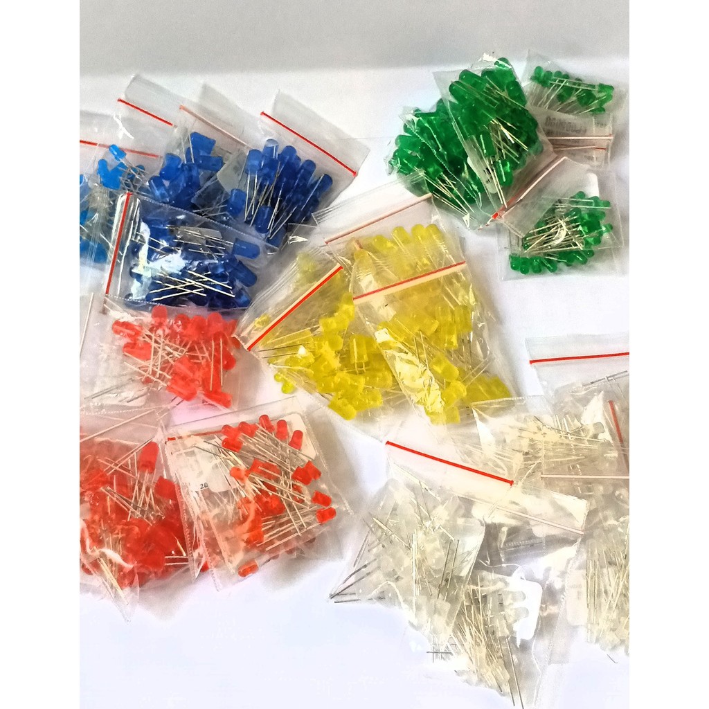 LED 5mm - Merah, Hijau, Kuning, Biru, Putih - Lampu LED Standar