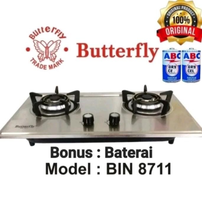 TERBARU - kompor gas tanam stainless stell butterfly