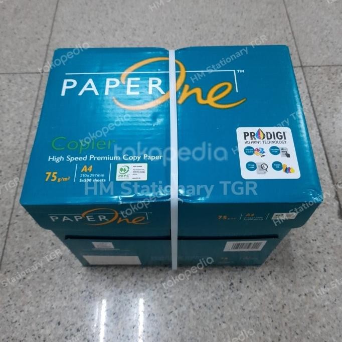 TERBARU - Kertas A4 75gr Paperone (1 Dus) / Kertas HVS A4 75gr