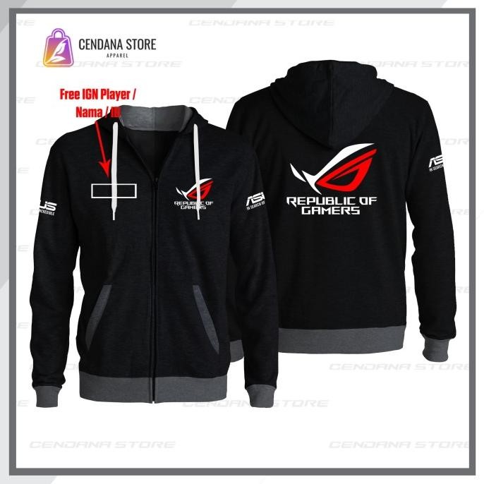 Murah Jaket Zipper Sweater Gaming Rog Strix By Asus