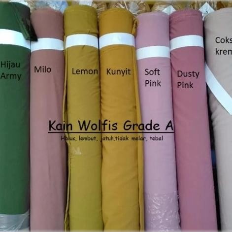 BAHAN KAIN WOOLFIS METERAN WOLVIS PREMIUM BAHAN BAJU GAMIS FASHION