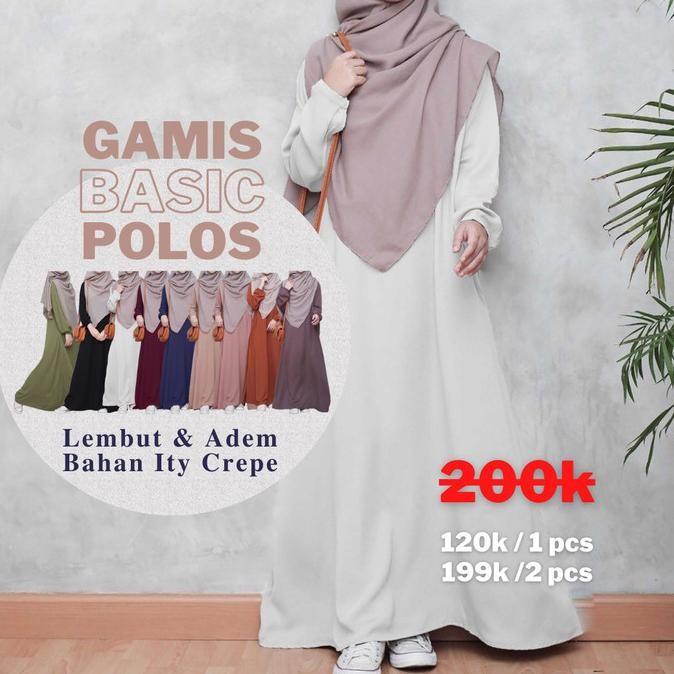 GAMIS PUTIH UMROH WANITA KEKINIAN JUMBO REMAJA DEWASA POLOS HITAM