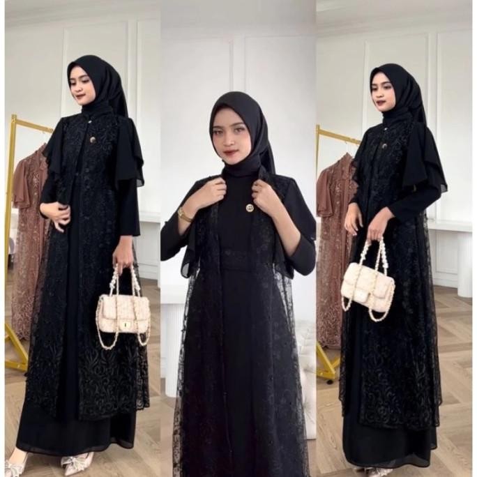 BAJU GAMIS WANITA WARNA SAGE GREEN GEORGINA DRESS GAMIS STELAN WANITA