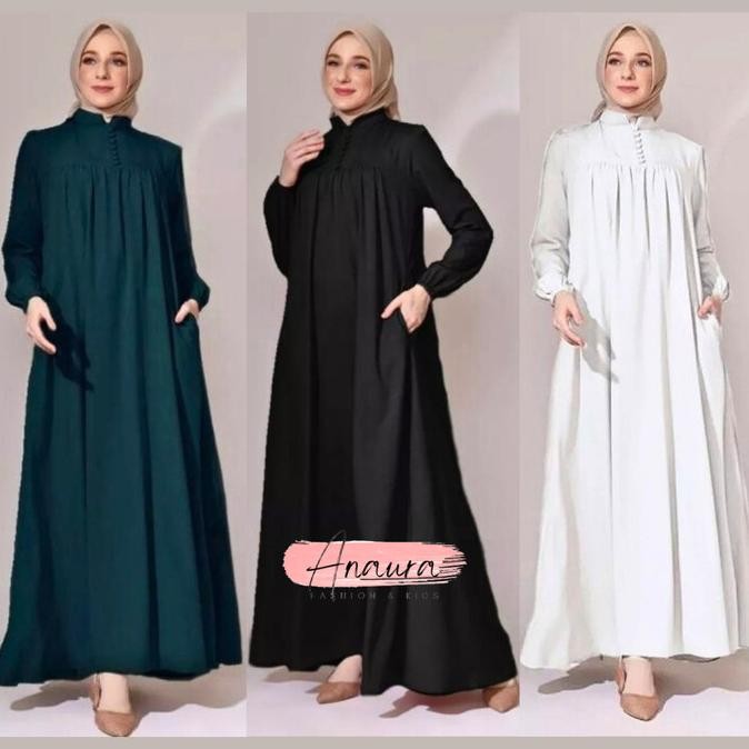 GAMIS PUTIH WANITA PREMIUM TERBARU KATUN TOYOBO FODU | GAMIS HAJI DAN UMROH | DRESS MUSLIM WANITA