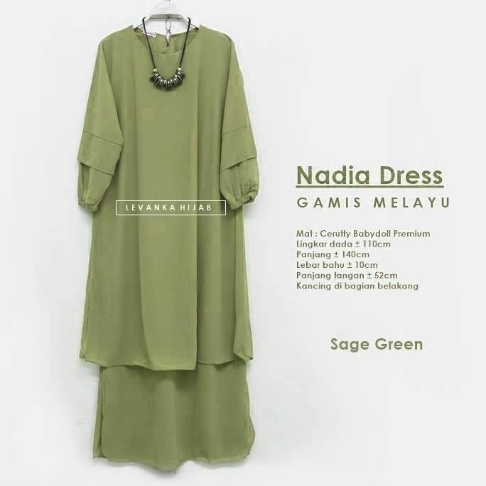 NADIA DRESS / GAMIS MALAYSIA ATAU GAMIS MELAYU BAHAN CERUTI BABY DOLL