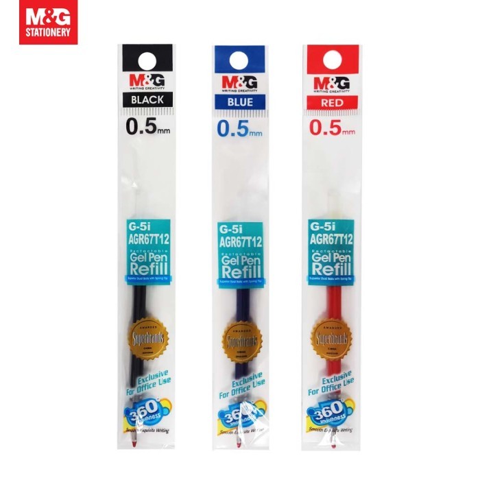 

SR363 M&G Retractable Gel Pen Refill 0.5mm Black / Red / Blue Ink PROMO