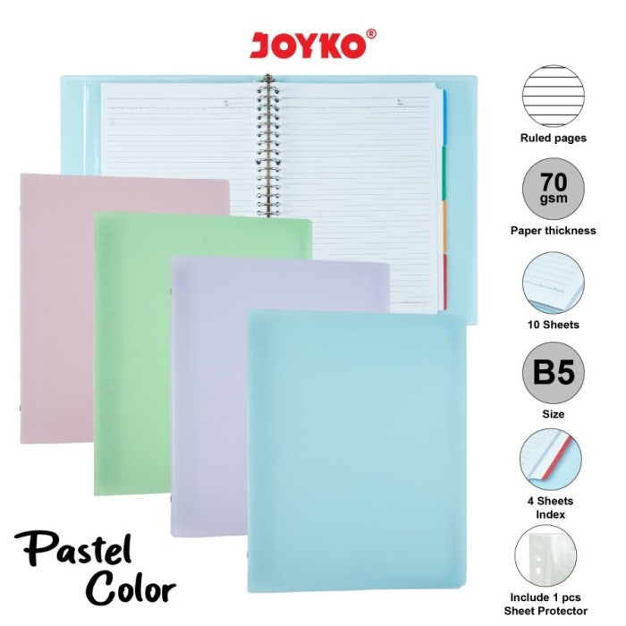 

JR520 Binder Note Joyko B5-MHPT-143 Pastel / Binder Note B5-TSAC-M129 ACADEMY SALE