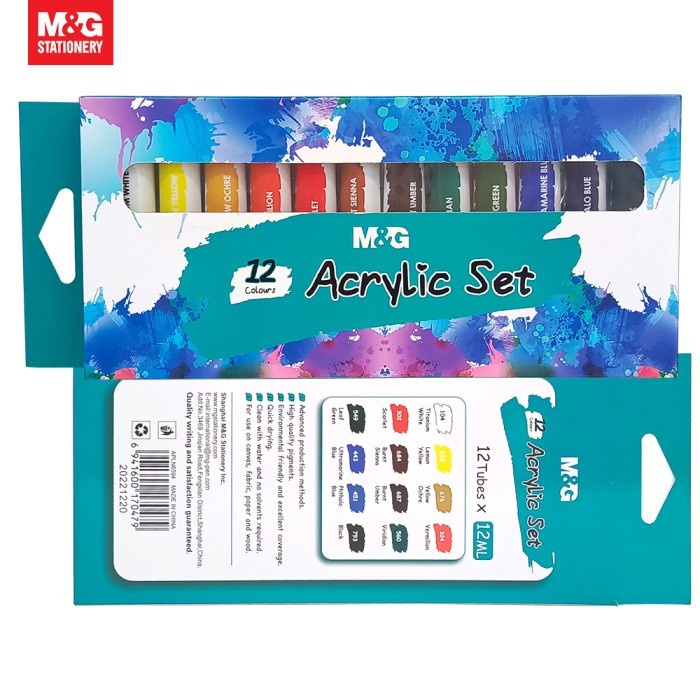 

UI604 Cat Akrilik / Cat Acrylic Colour Paint Set 12 Ml 12 Warna Lukis Kanvas / M&G APLN6594 BIG SALE