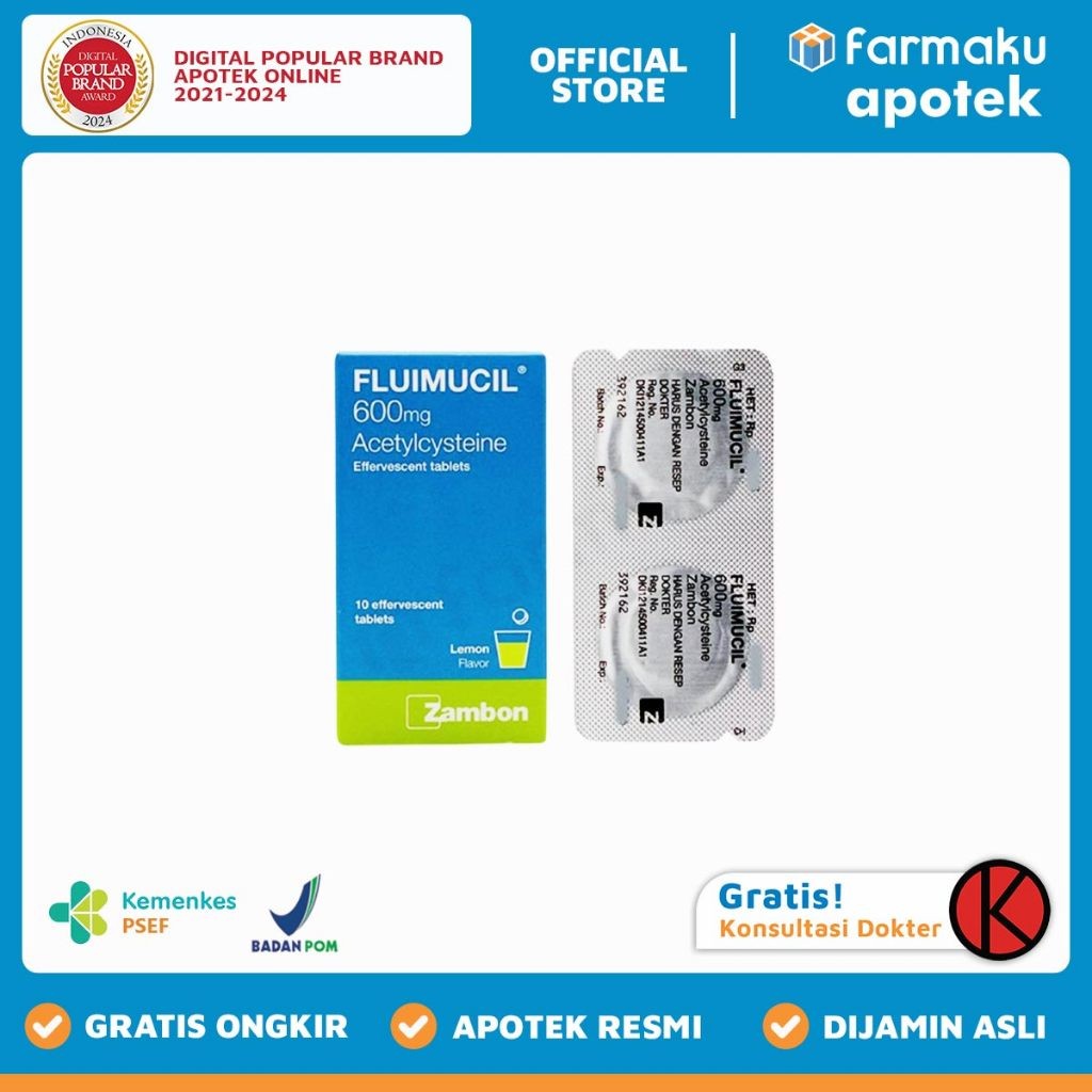Fluimucil Effervescent 600 mg Blister 2 tablet effervescent - BYM