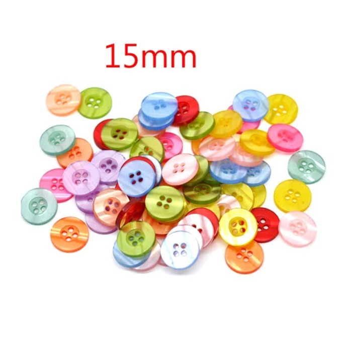 

WR327 Kancing Acrylic Empat Lubang - Round Shiny Color (10pcs) DISKON