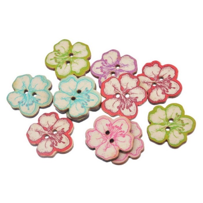 

GV327 Kancing Kayu Dua Lubang - Hibiscus Flower Style (5 pcs) SALE