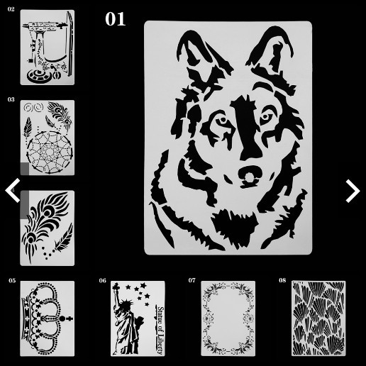 

NX246 Plastic Stencil 26X18cm - Stensil Dekorasi Motif_GRM01 PROMO