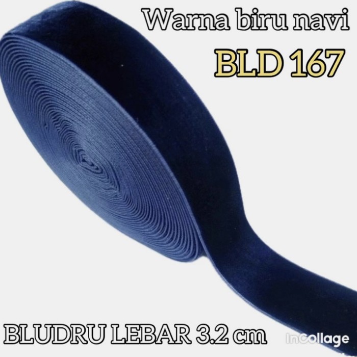 

Per rol pita bludru warna biru navi lebar 3.2 cm