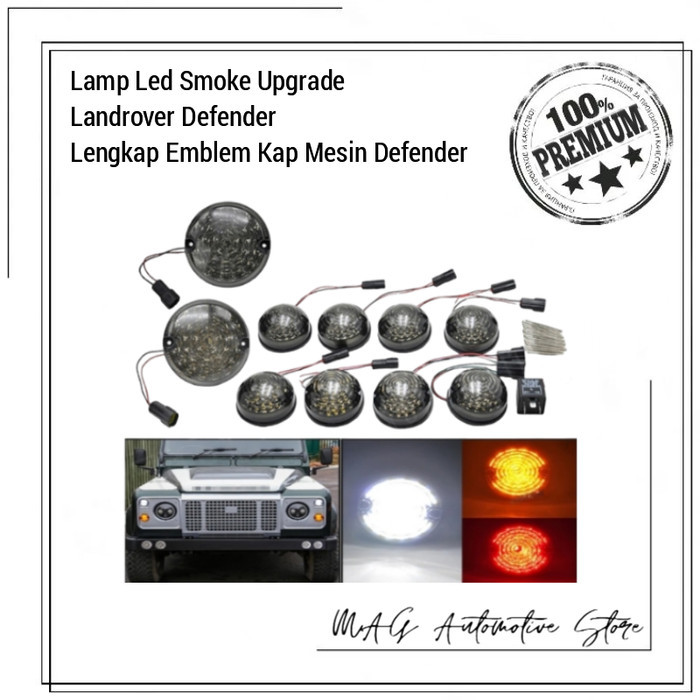 Lampu Led Mobil Land Rover + Emblem Kap Mesin Landrover Defender - Lampu Landrover