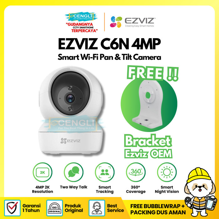 TERBARU - Camera Wireless Ezviz C6N 4MP CCTV Wifi Babycam Smart Ezviz C6N 4MP