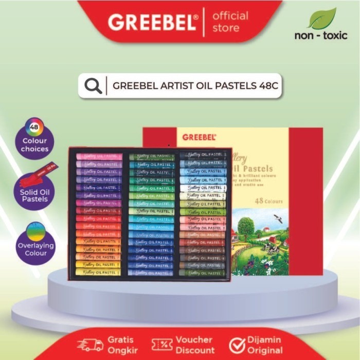 

TERBARU - GREEBEL ARTIST OIL PASTEL 48 WARNA / GREEBEL Crayon Artist 48 Warna