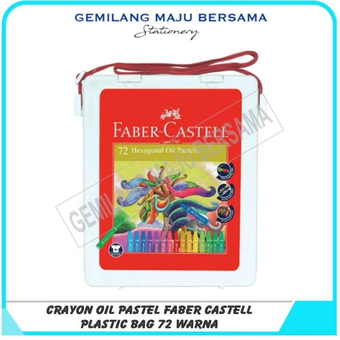 

TERMURAH - Crayon / Oil Pastel Faber Castell Hexagonal 72 Warna (Plastic Bag)