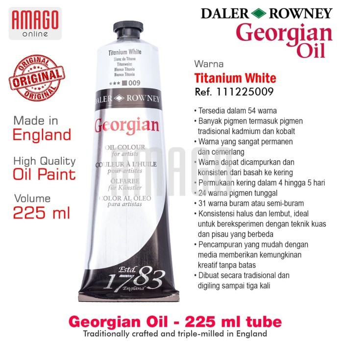 

DALER-ROWNEY - GEORGIAN OIL PAINT 225 ml - TITANIUM WHITE - 111225009