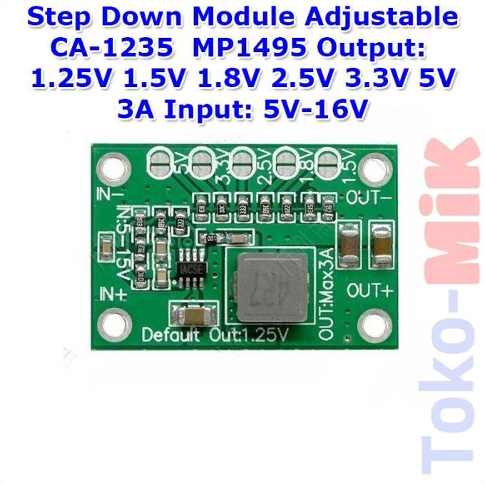 Terbaru DC-DC Step Down Converter Out 1.5V 1.8V 2.5V 3.3V 5V 3A CA-1235 MP1495 tokmi99 Berkualitas