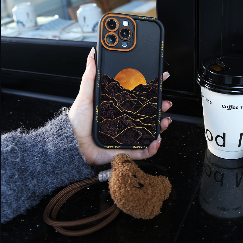Bulan Lanyard Bulan Aesthetic Soft Casing Hp Xiaomi 14T Redmi Note 14 Pro Plus X7 Pro Note 14 4g 5g 