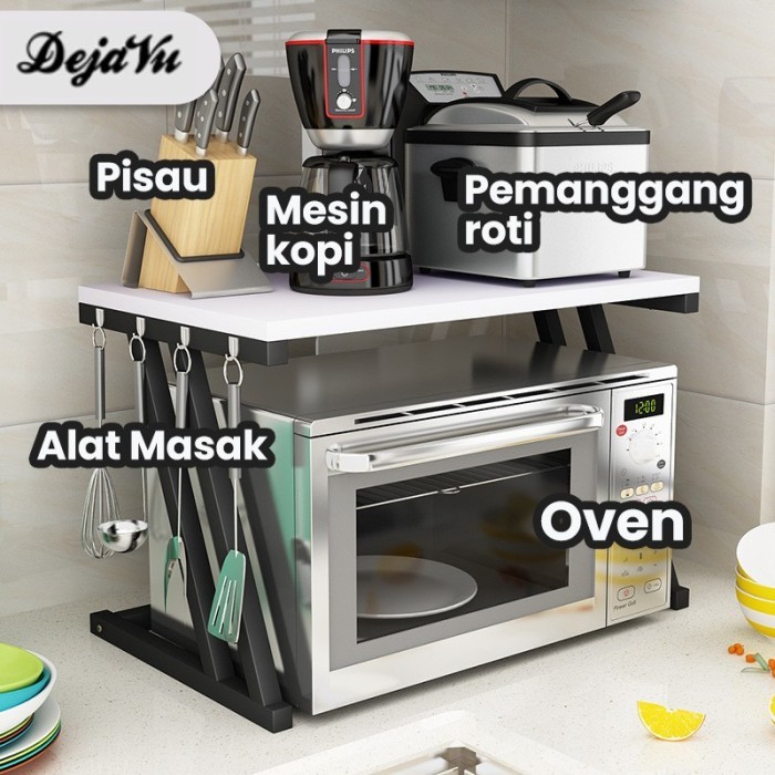 

Dejavu Rak Oven Crowave Meja Bumbu Dapur Alat Masak Serbaguna Hrm402