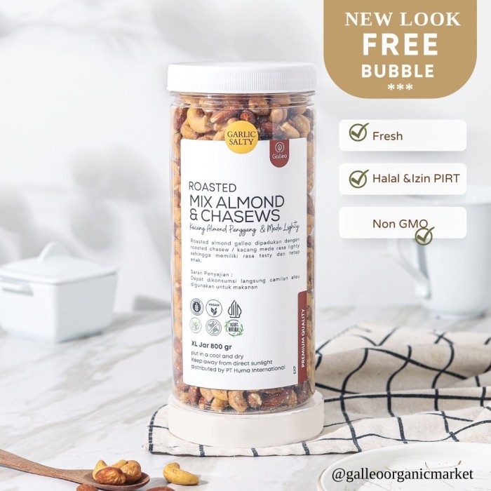 

BERMUTU Kacang Almond Panggang Kupas 1 Kg / Roasted Almond Galleo 1 Kg