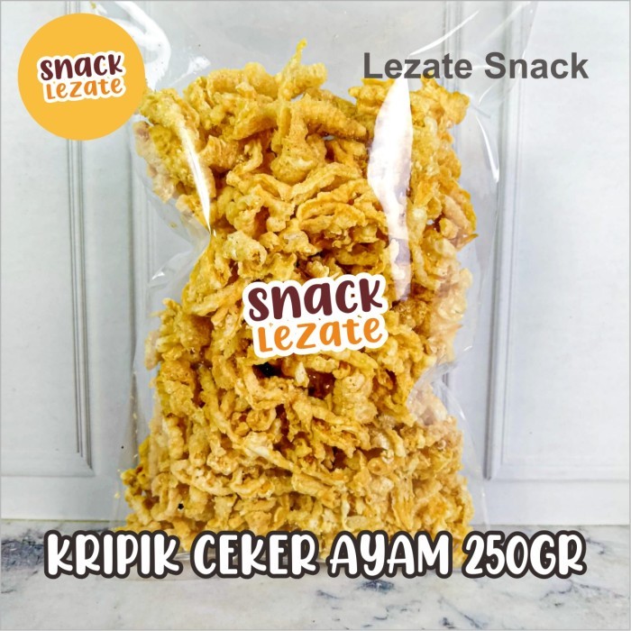 

BERKUALITAS Kripik Ceker Ayam 250gr Gurih Renyah/ Keripik Ceker Ayam Tanpa Tepung