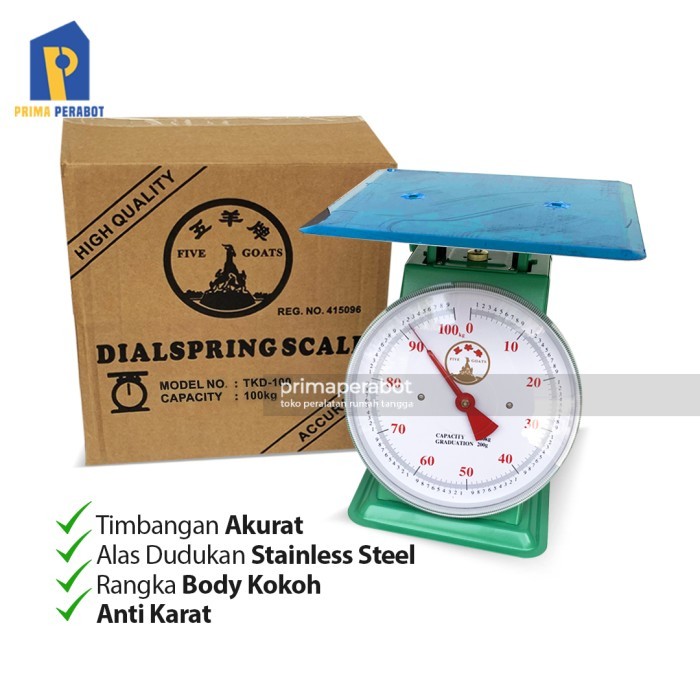 Timbangan Duduk Datar 100 Kg Timbangan Besi Jarum Five Goats