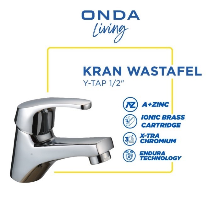 ONDA Kran Wastafel Cuci Tangan Kuningan Y-TAP 1/2"