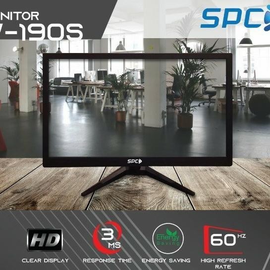 Spc Led 19" Monitor Komputer Full Hd Hdmi Vga Lcd 19Inch Garansi Resmi