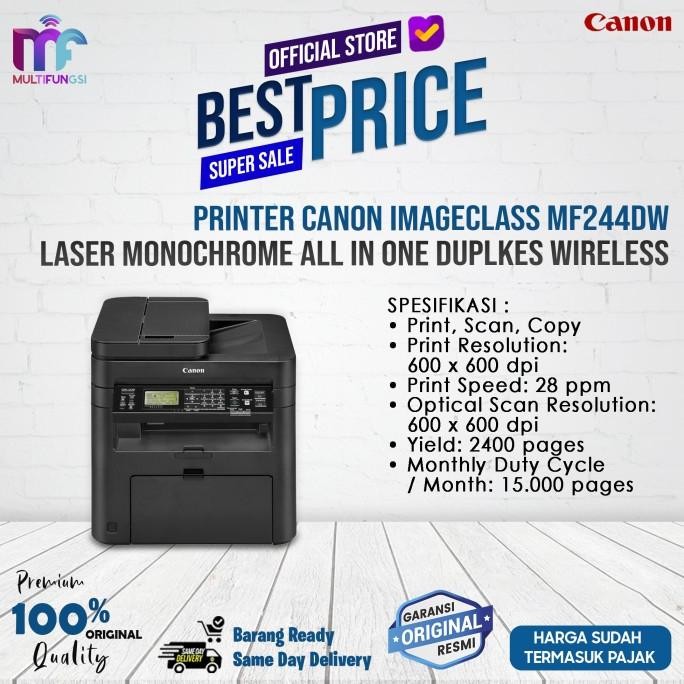 

Printer Canon ImageClass MF244dw Laser Monochrome All In One Duplkes Wireless