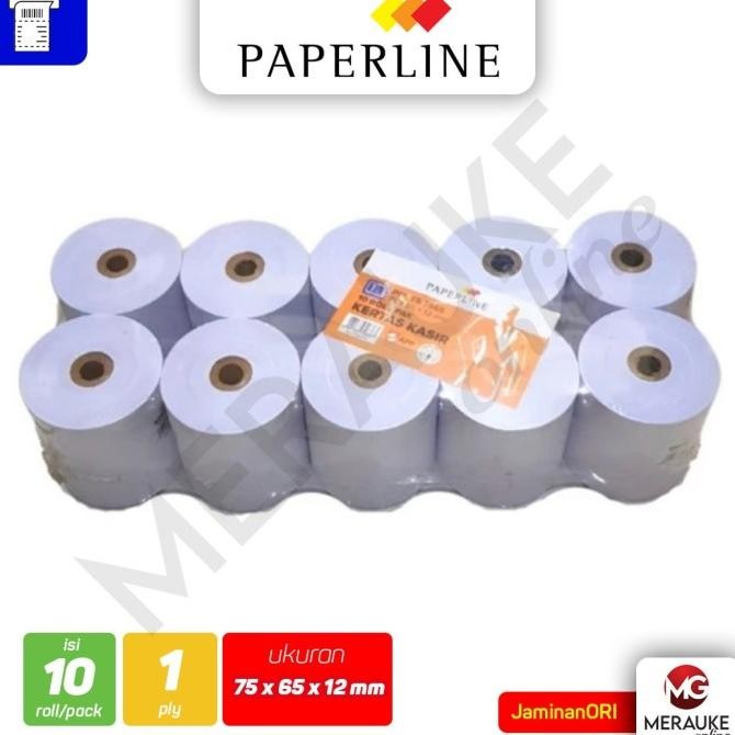 

Sale Paperline Kertas Telstruk / Kertas Kasir 1 Ply 75X65 (Isi 10 Rol)