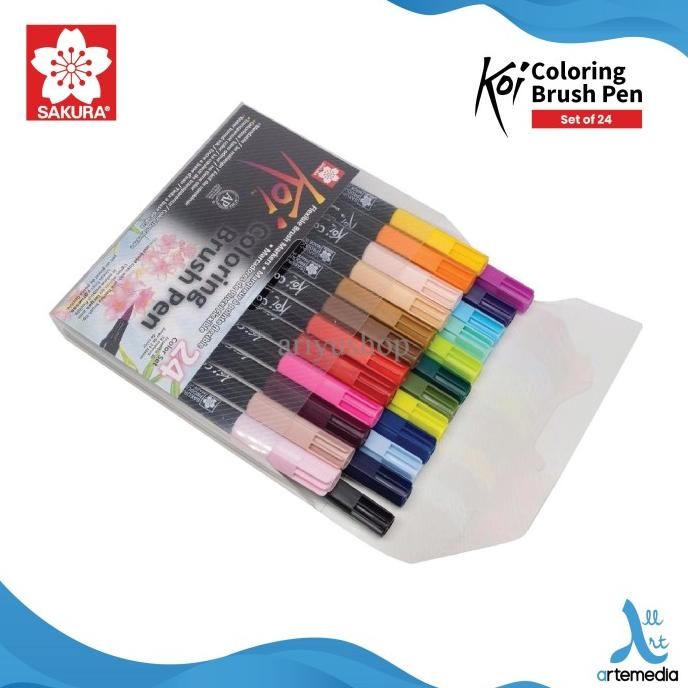 

Brush Pen Sakura Koi Coloring Brush Pen Set 24 Pena Kuas Warna