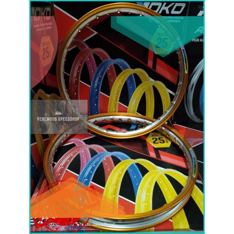 Velg Alumunium Yoko Two Tone Gold/Silver 140x17 Original Thailand 11OK