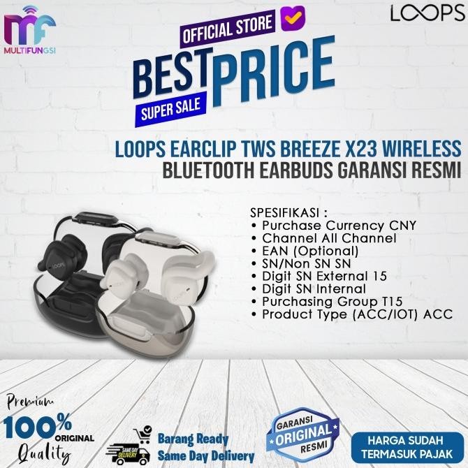 

Loops Earclip TWS Breeze X23 Wireless Bluetooth Earbuds Garansi Resmi